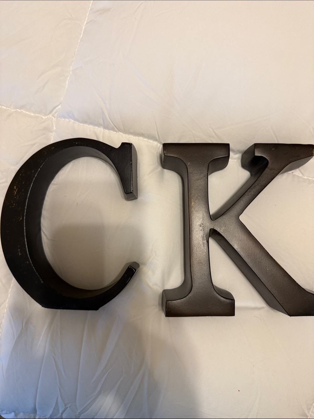 Medium Rust Finish Decorative Wall Letters C K - Home Wall Decor